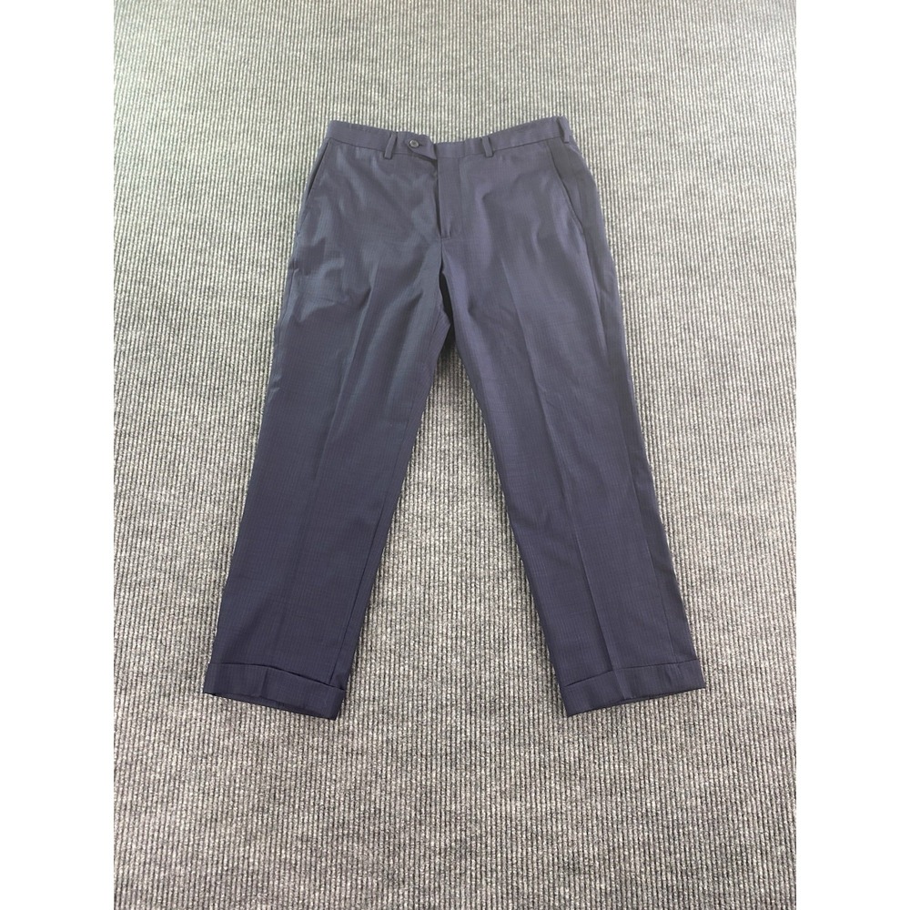 Brooks Brothers Pants Men 37x28 Blue Wool Striped Luxury Premium Regent Designer